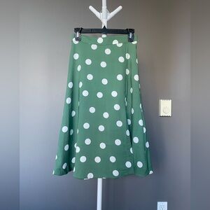 Ann Taylor Summer Polka Dot Front Slit Skirt